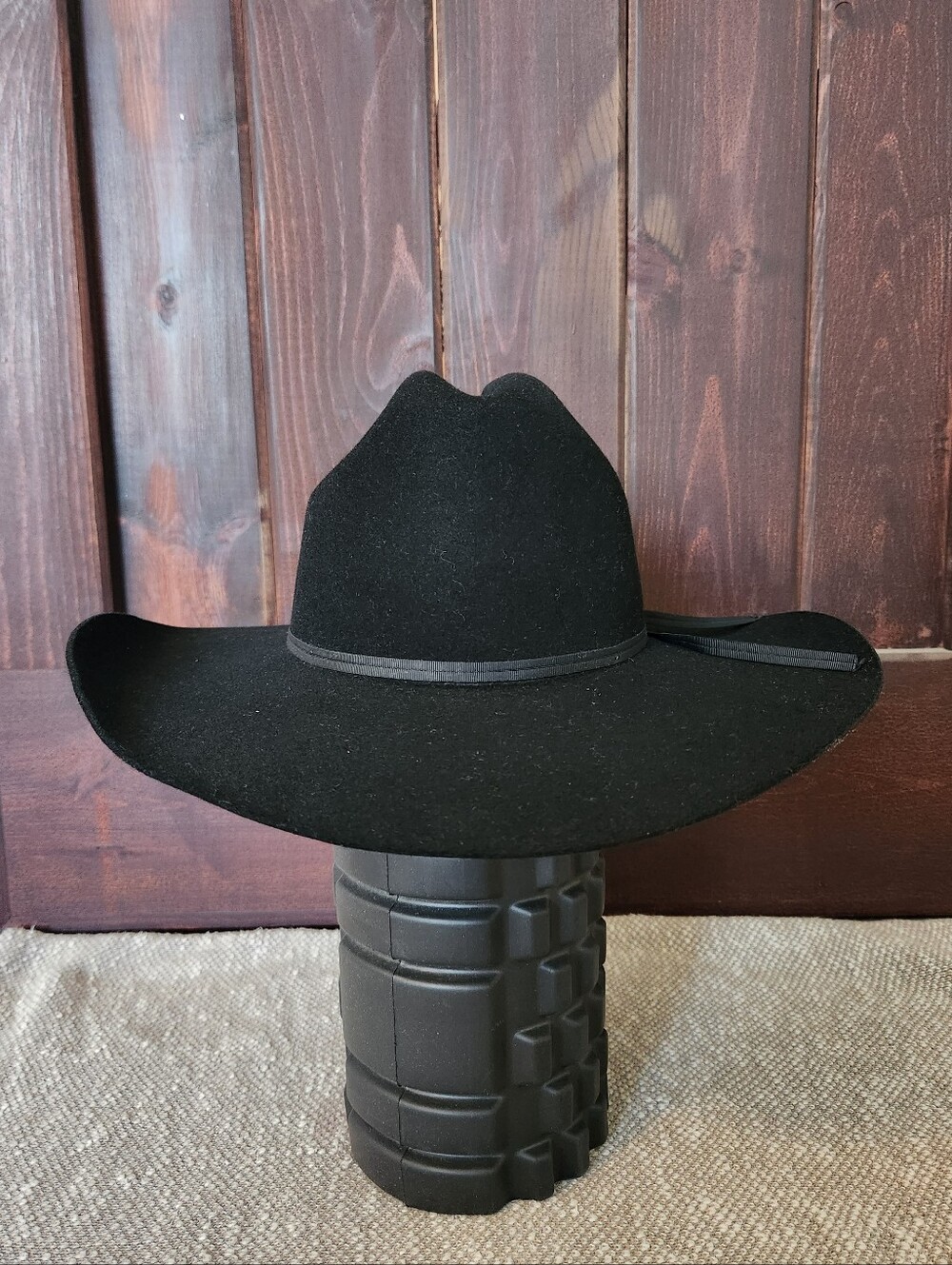 Vintage Resistol 4X Beaver Black Felt Cowboy Hat, Self Conforming, Oval, 6 7/8